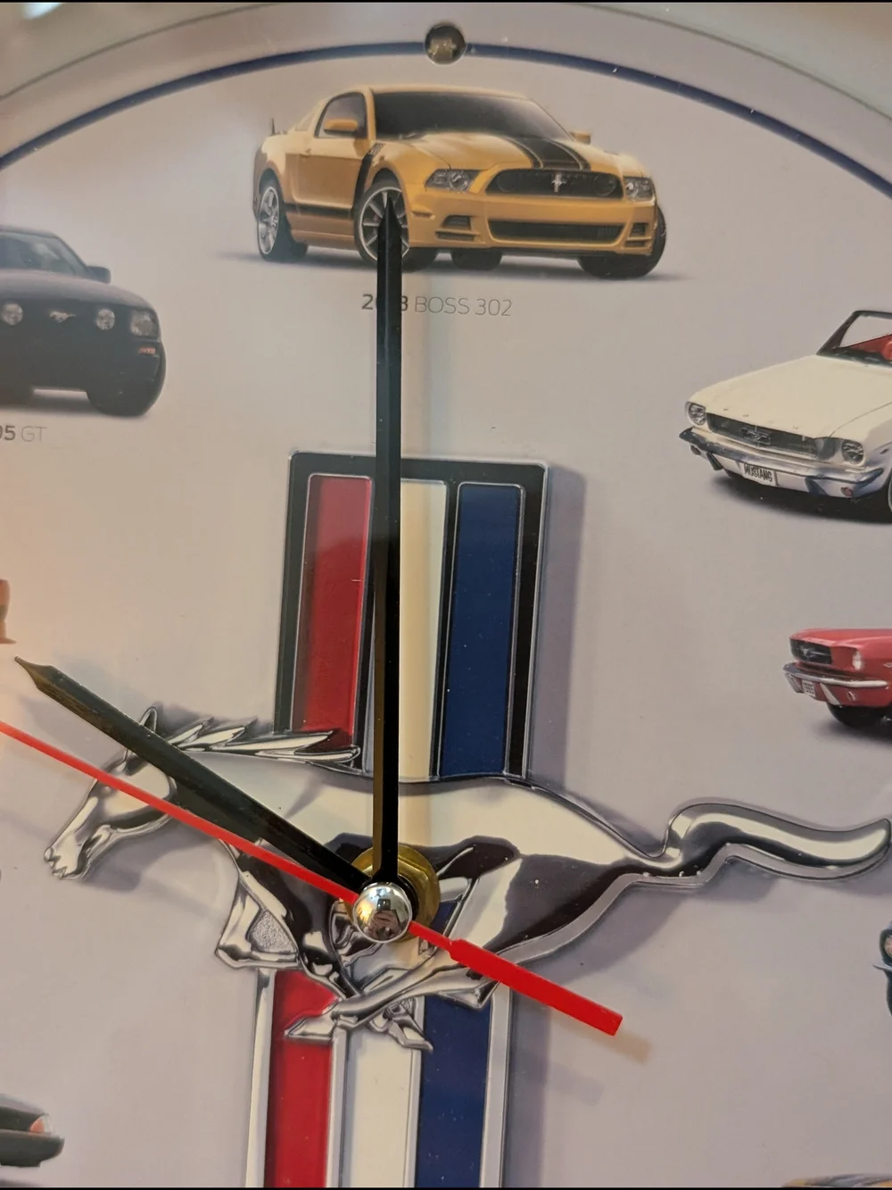 Red Mustang Heritage Wall Clock - Vintage Car Decor